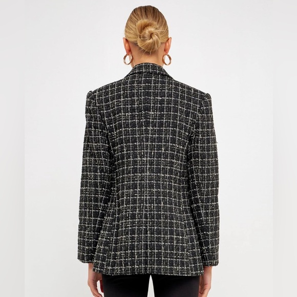 Endless Rose Tweed Single Breasted Blazer - Picture 3 of 3
